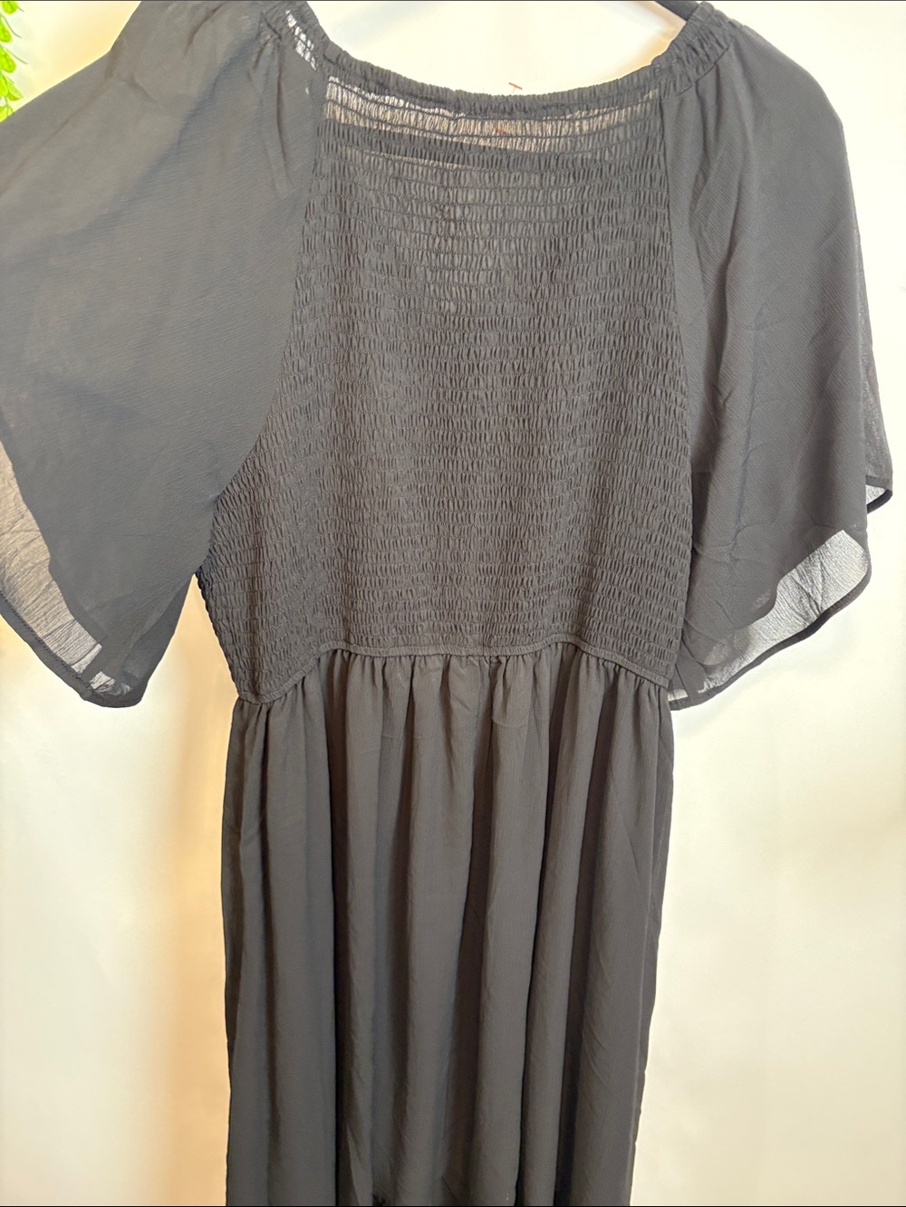 Source Unknown Black Maxi Dress with Flutter Sleeves - Picture 10 of 12